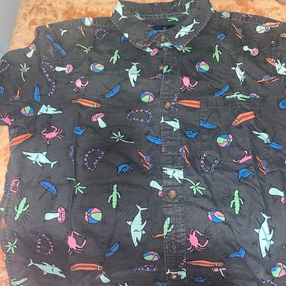 Colorful Patterned Button-Up Shirt